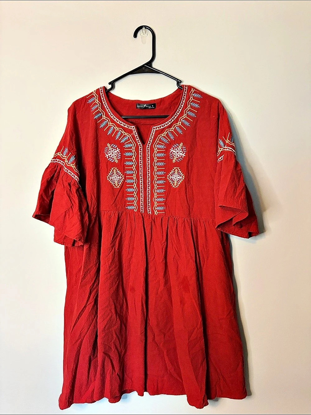 Emery Rose Embroidered Mini Dress Medium